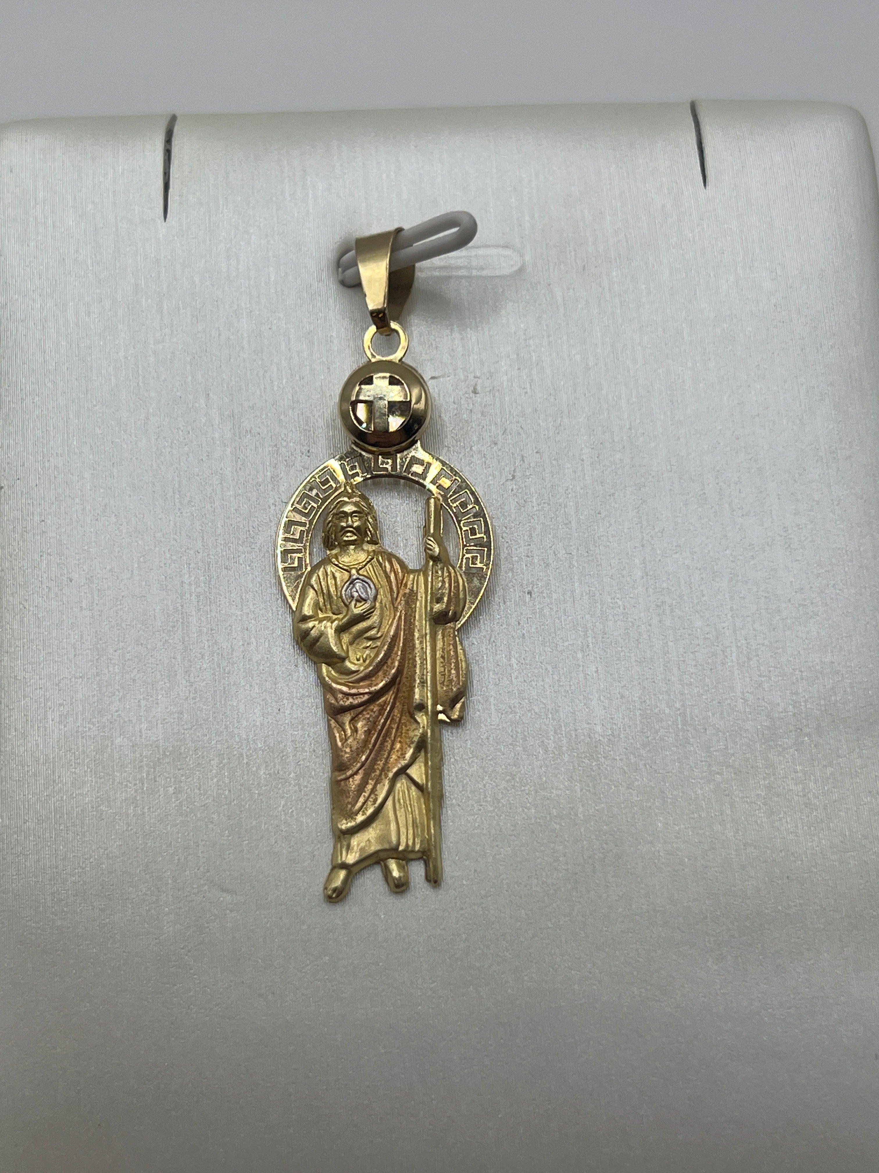 10K Yellow Gold St. Jude Pendant – Religious Medallion Jewellery