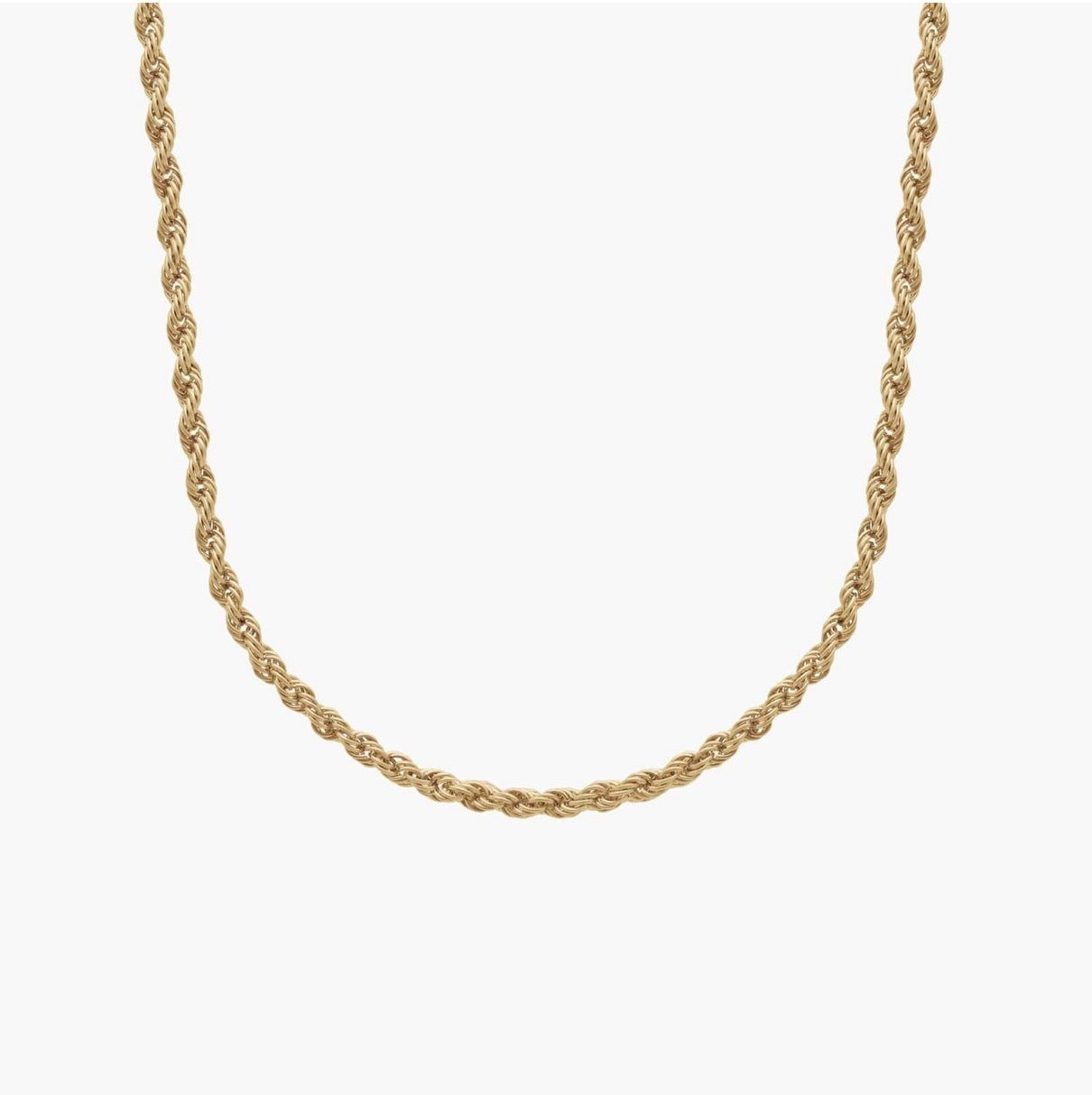 10K Yellow Gold Rope Chain 18” – 2mm Classic Twisted Necklace