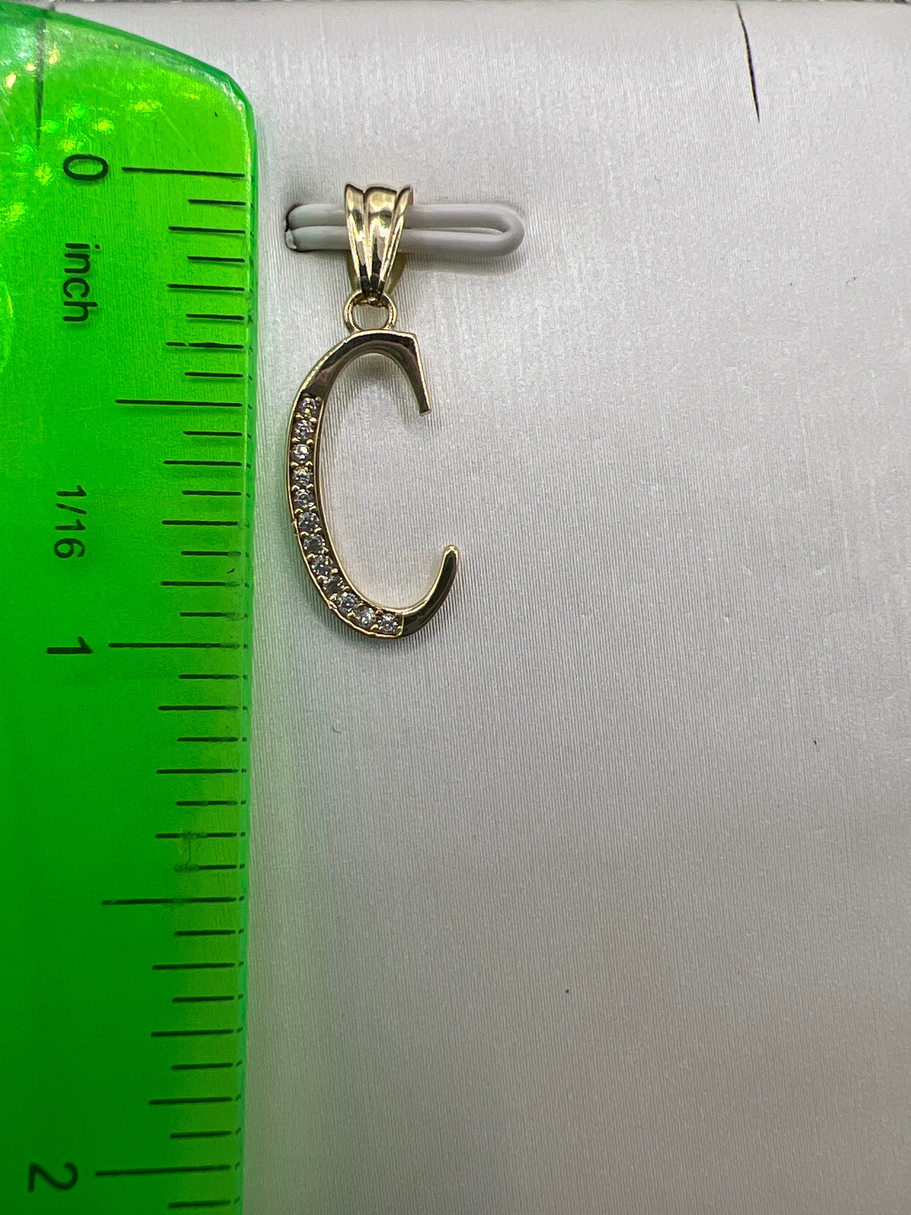 10K Yellow Gold Initial C Pendant – Personalized Letter Necklace Charm