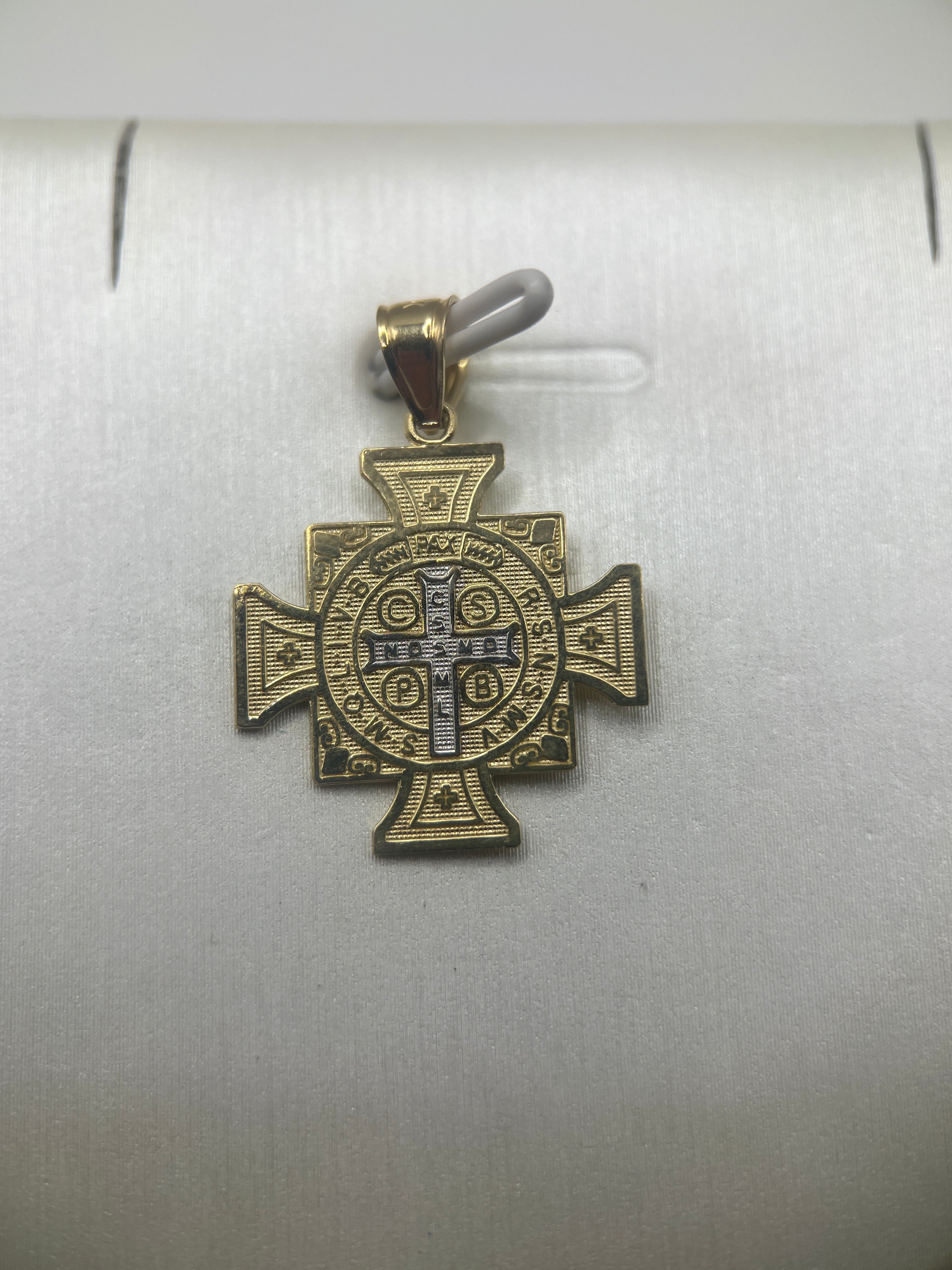 10K Yellow Gold St. Benedict Pendant – Religious Protection Medal Charm