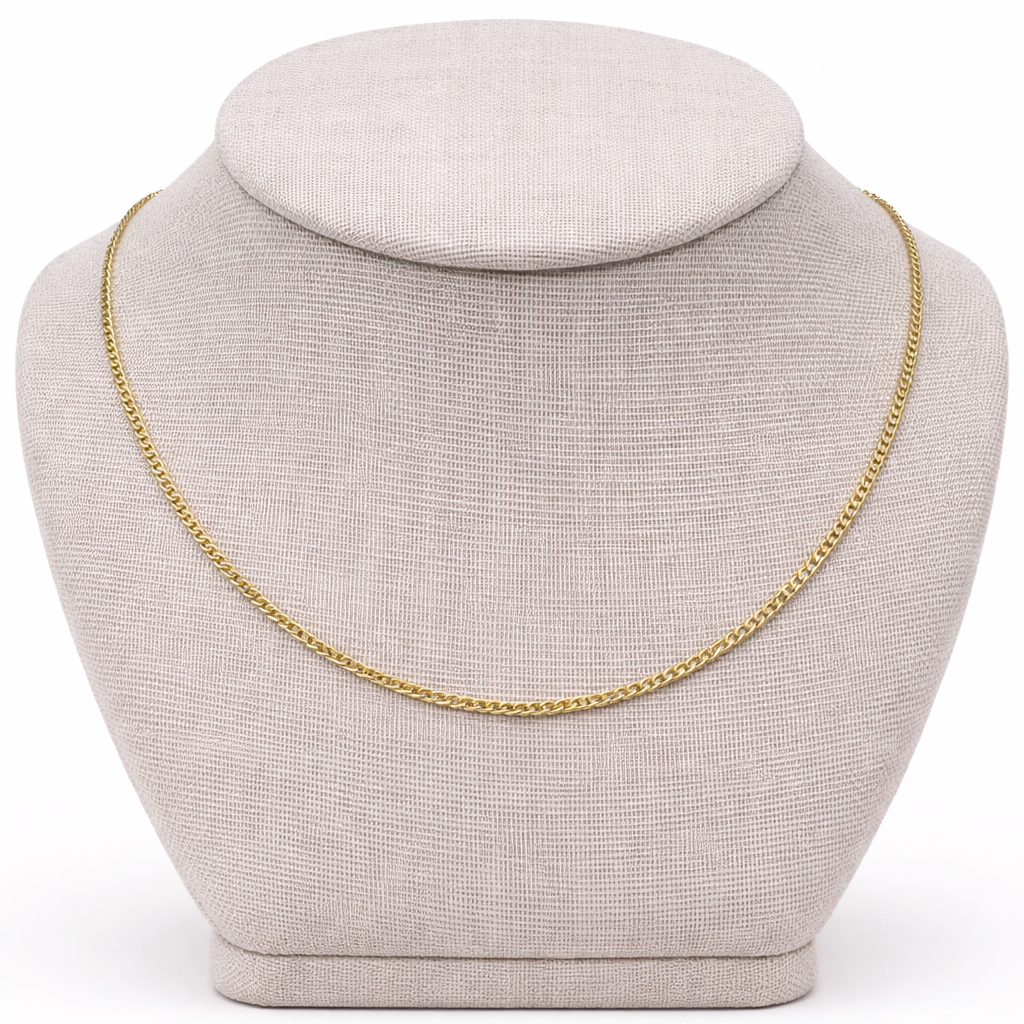 10K Yellow Gold Cuban Chain 20” – 2mm Classic Link Necklace Jewelry
