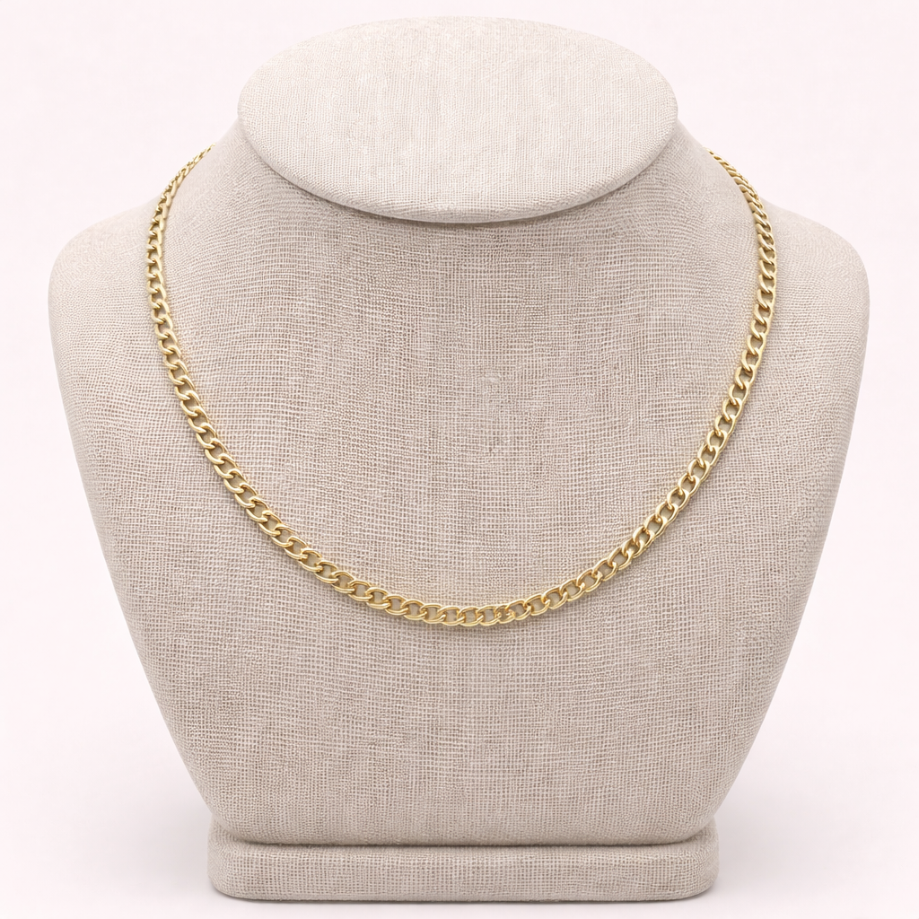 10K Yellow Gold Cuban Chain 18" – 3.3mm Classic Link Necklace