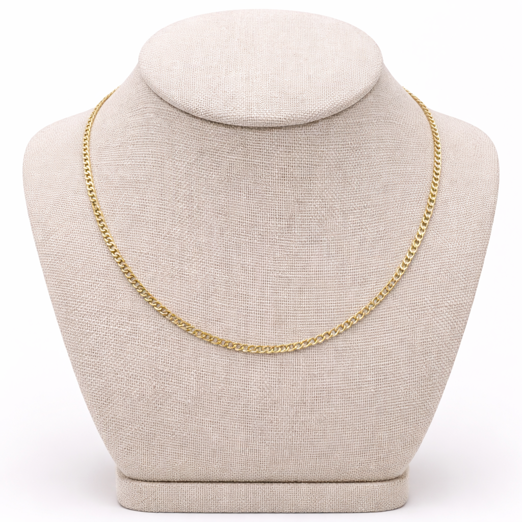 10K Yellow Gold Cuban Chain 16” – 2.5mm Classic Link Necklace Jewelry
