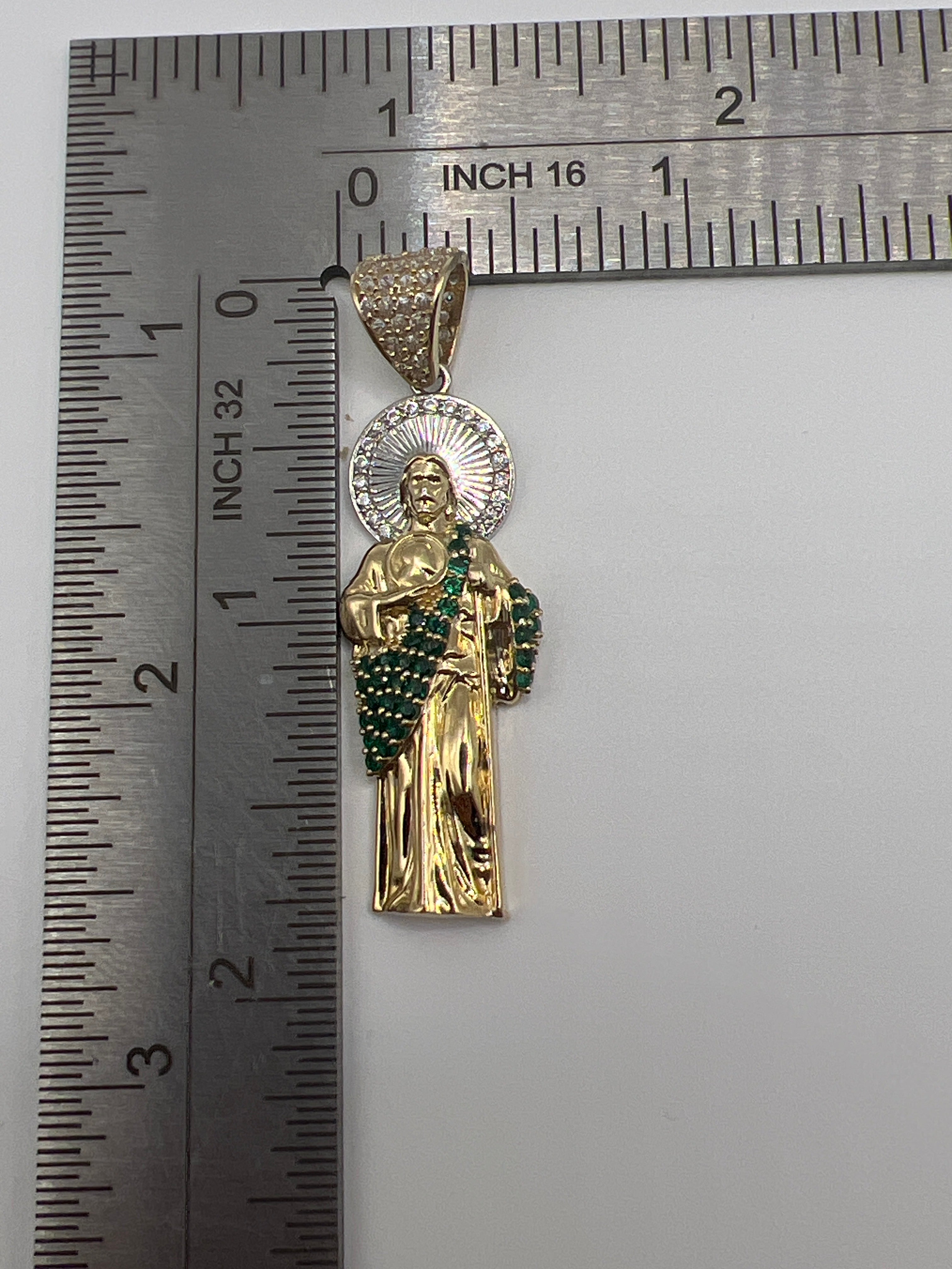10K Yellow Gold St. Jude Pendant – Religious Medallion Jewellery