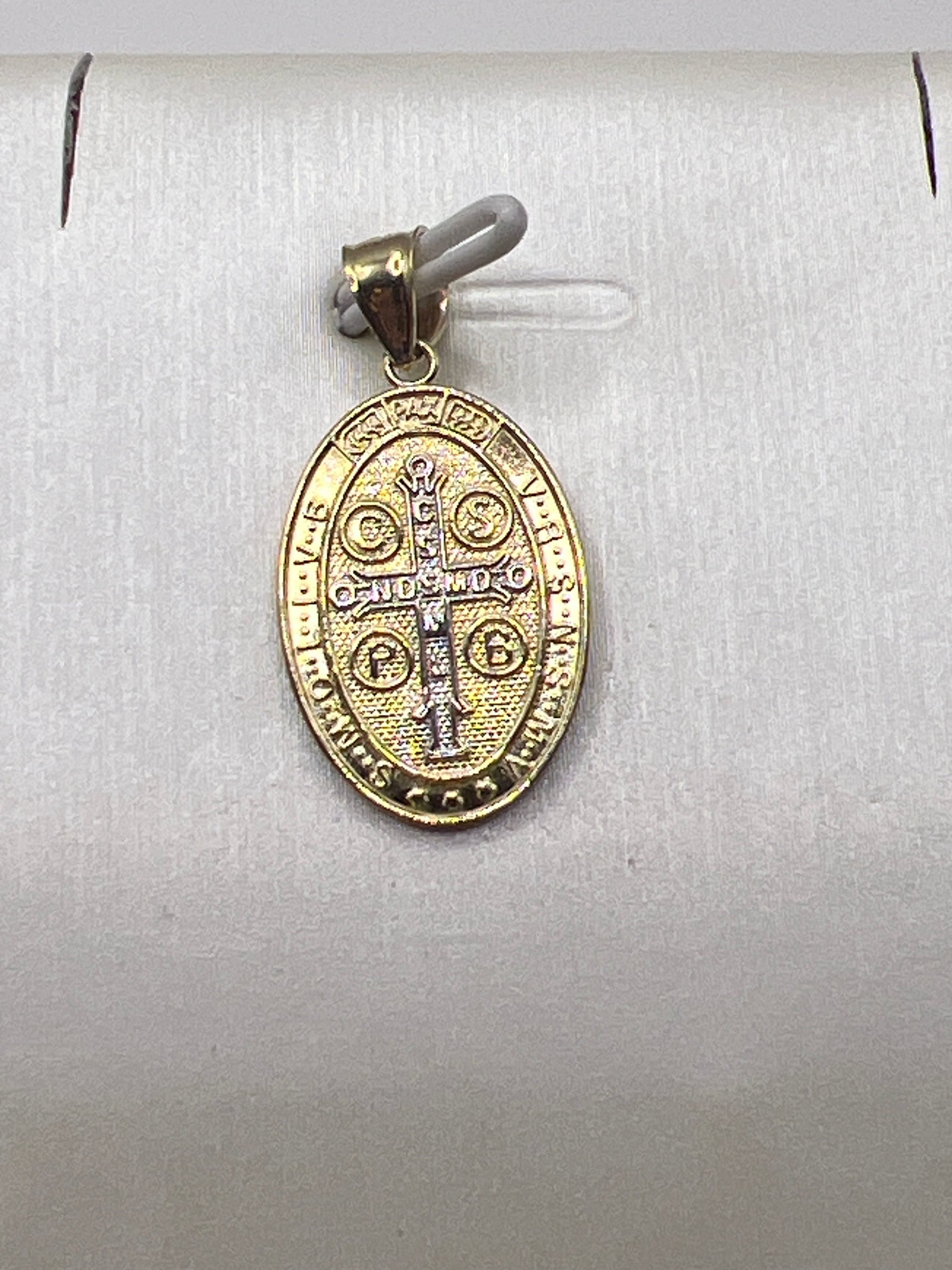 10K Yellow Gold St. Benedict Pendant – Religious Protection Medal Charm
