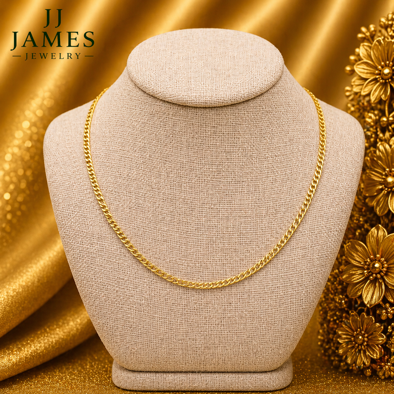 10K Yellow Gold Cuban Chain 16” – 2.5mm Classic Link Necklace Jewelry