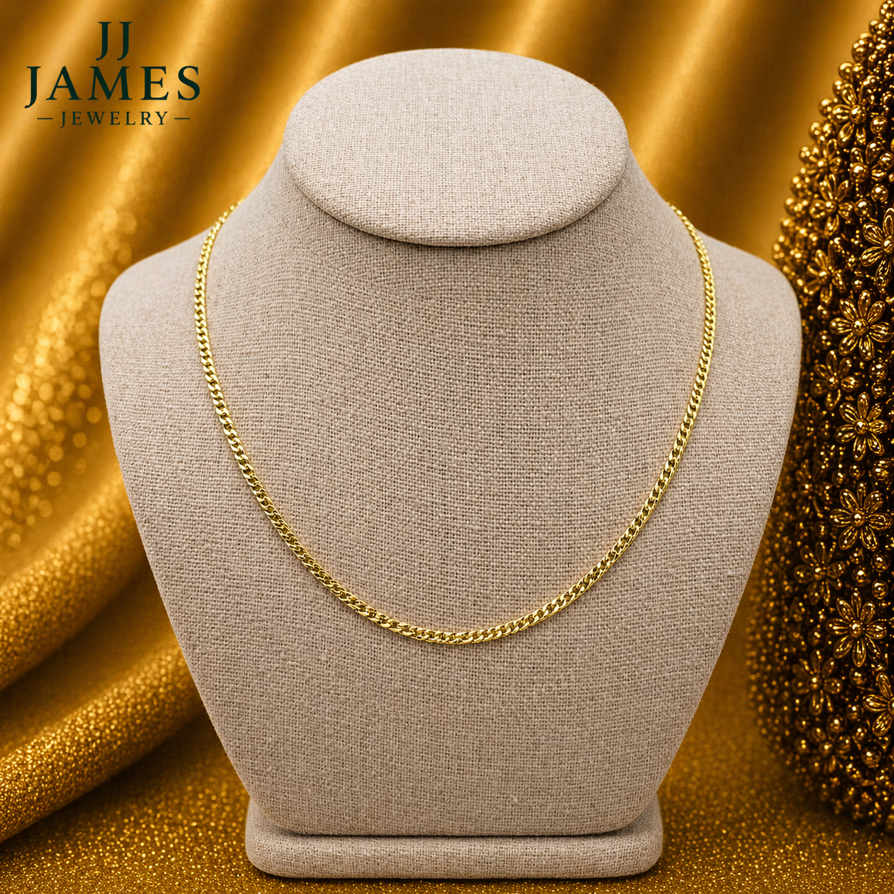 10K Yellow Gold Cuban Chain 18” – 2.5mm Classic Link Necklace Jewelry