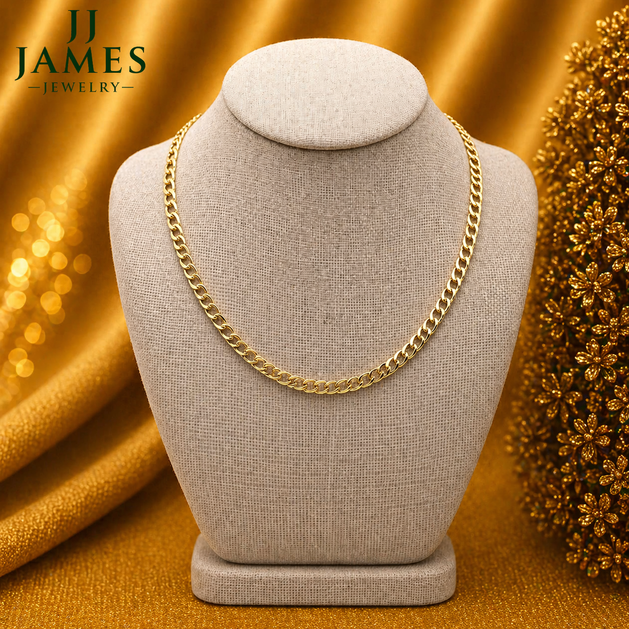 10K Yellow Gold Cuban Chain 18" – 4.4mm Bold Link Necklace
