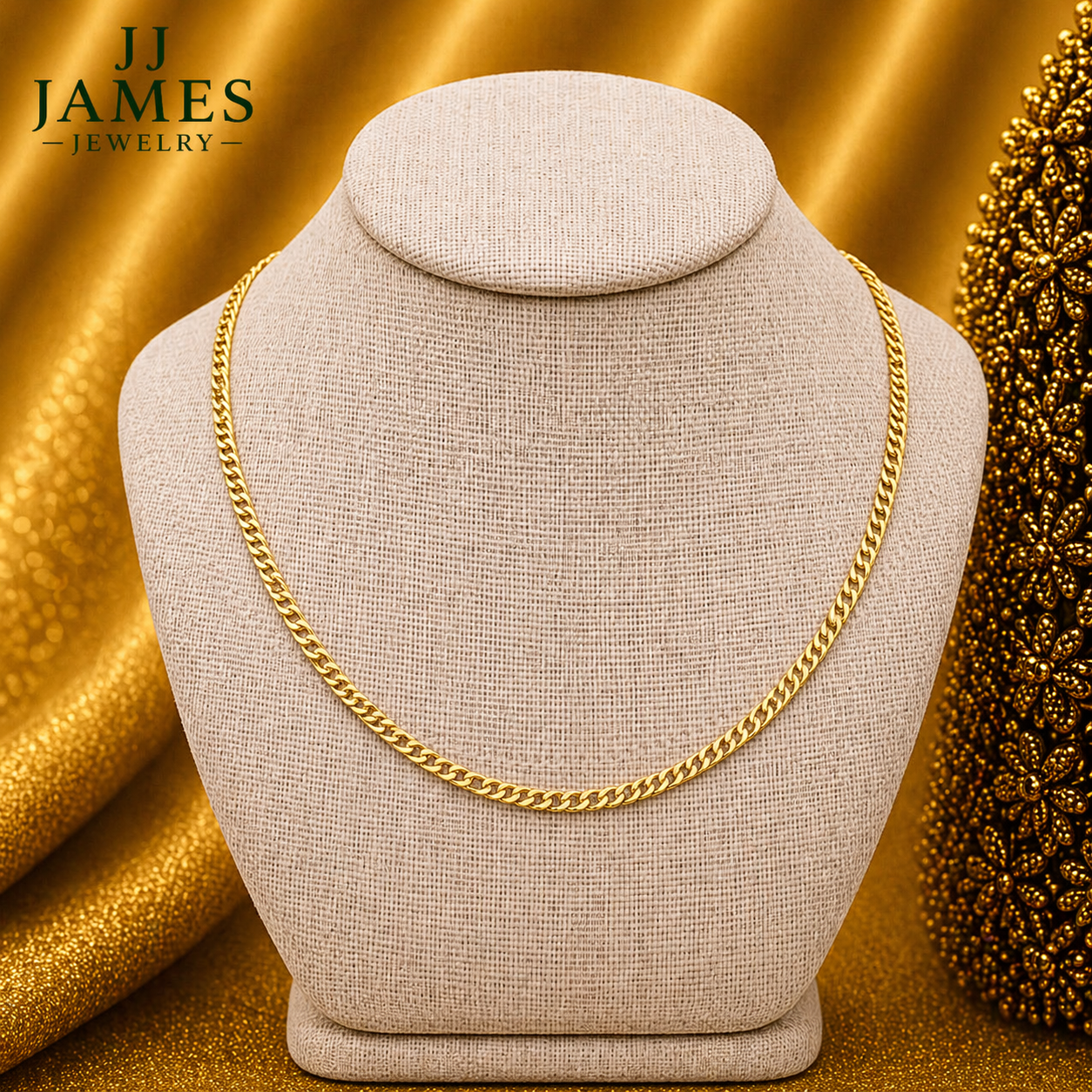 10K Yellow Gold Cuban Chain 20” – 2.5mm Classic Link Necklace Jewelry