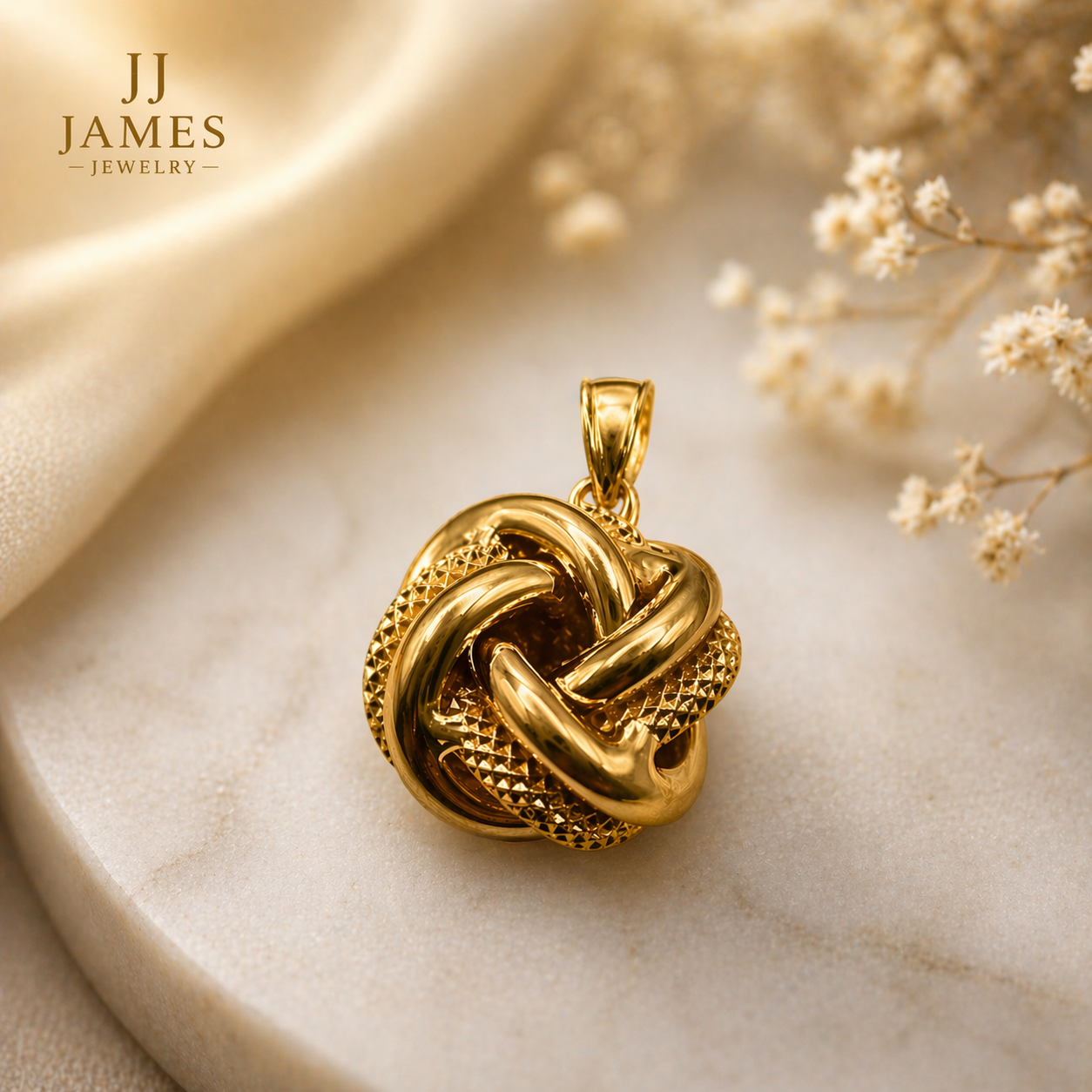 10K Yellow Gold Knot Pendant – Elegant Classic Jewellery Charm