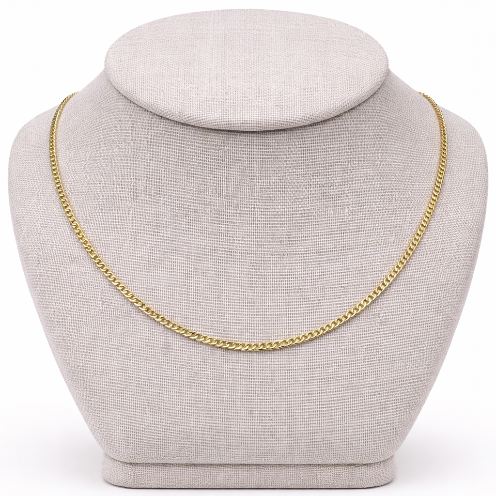 10K Yellow Gold Cuban Chain 20” – 2.5mm Classic Link Necklace Jewelry