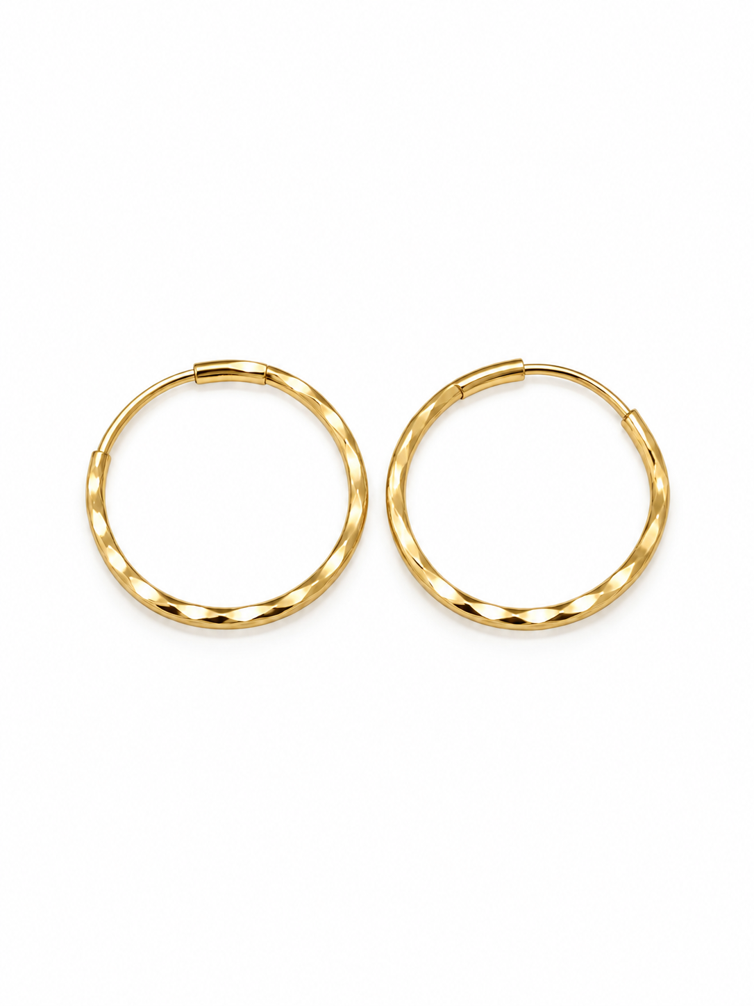 10K Yellow Gold 1mm Hoop Earrings