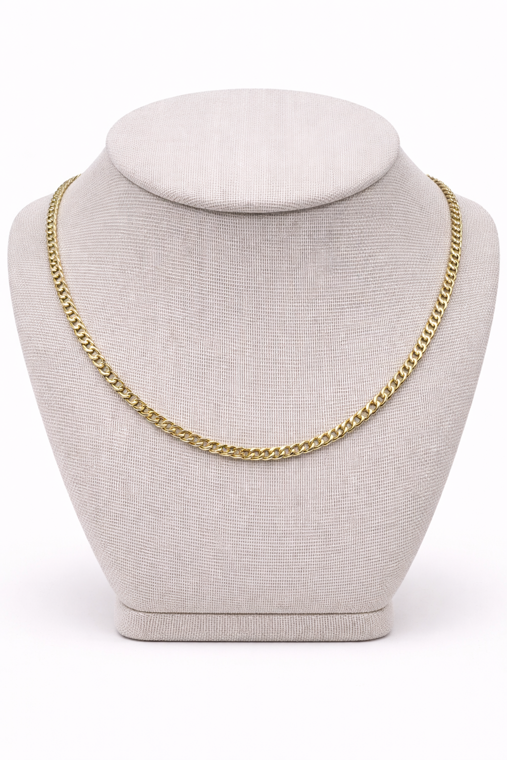 10K Yellow Gold Cuban Chain 20" – 3.3mm Classic Link Necklace