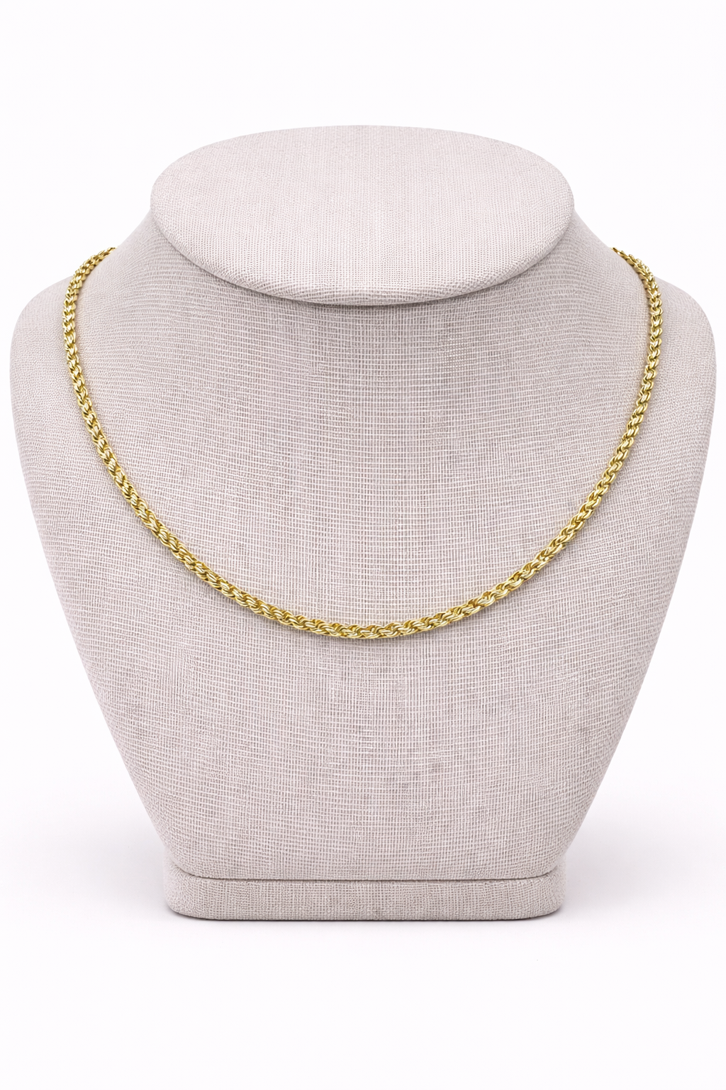 10K Yellow Gold Rope Chain 20" – 3mm Classic Twisted Necklace