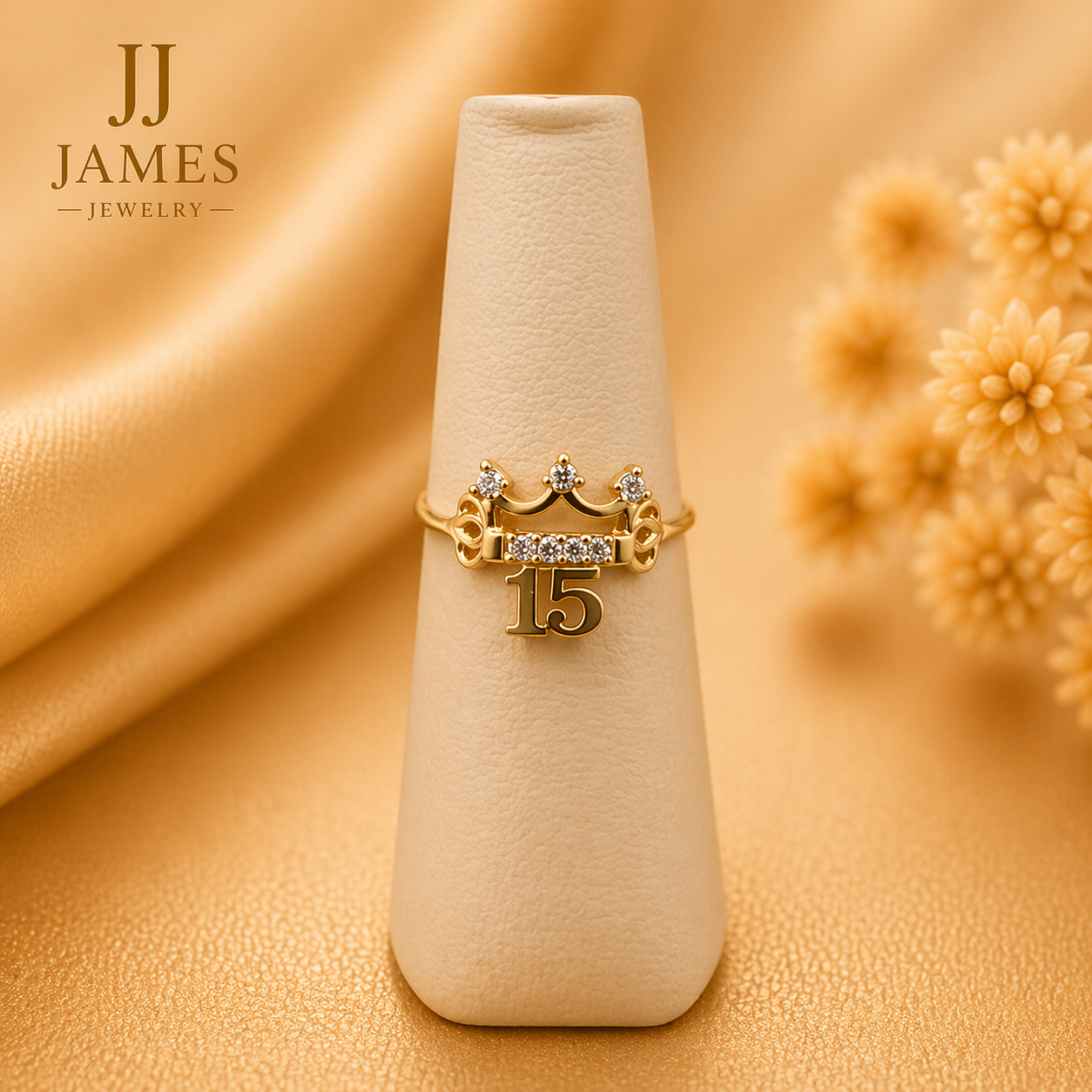 14K Yellow Gold 15th Birthday Ring Size 6 – Quinceañera Celebration Gold Ring
