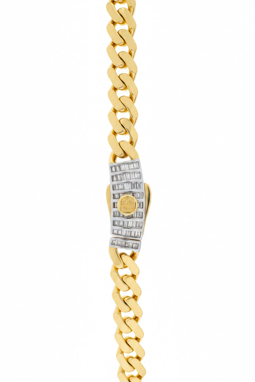 10K Yellow Gold Monaco/Italo Chain 22” – 7mm Classic Twisted Necklace Jewelry