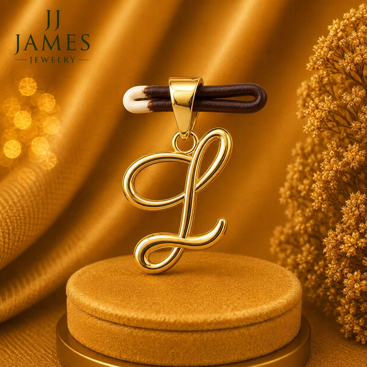 10K Yellow Gold Initial L Pendant – Personalized Letter Necklace Charm