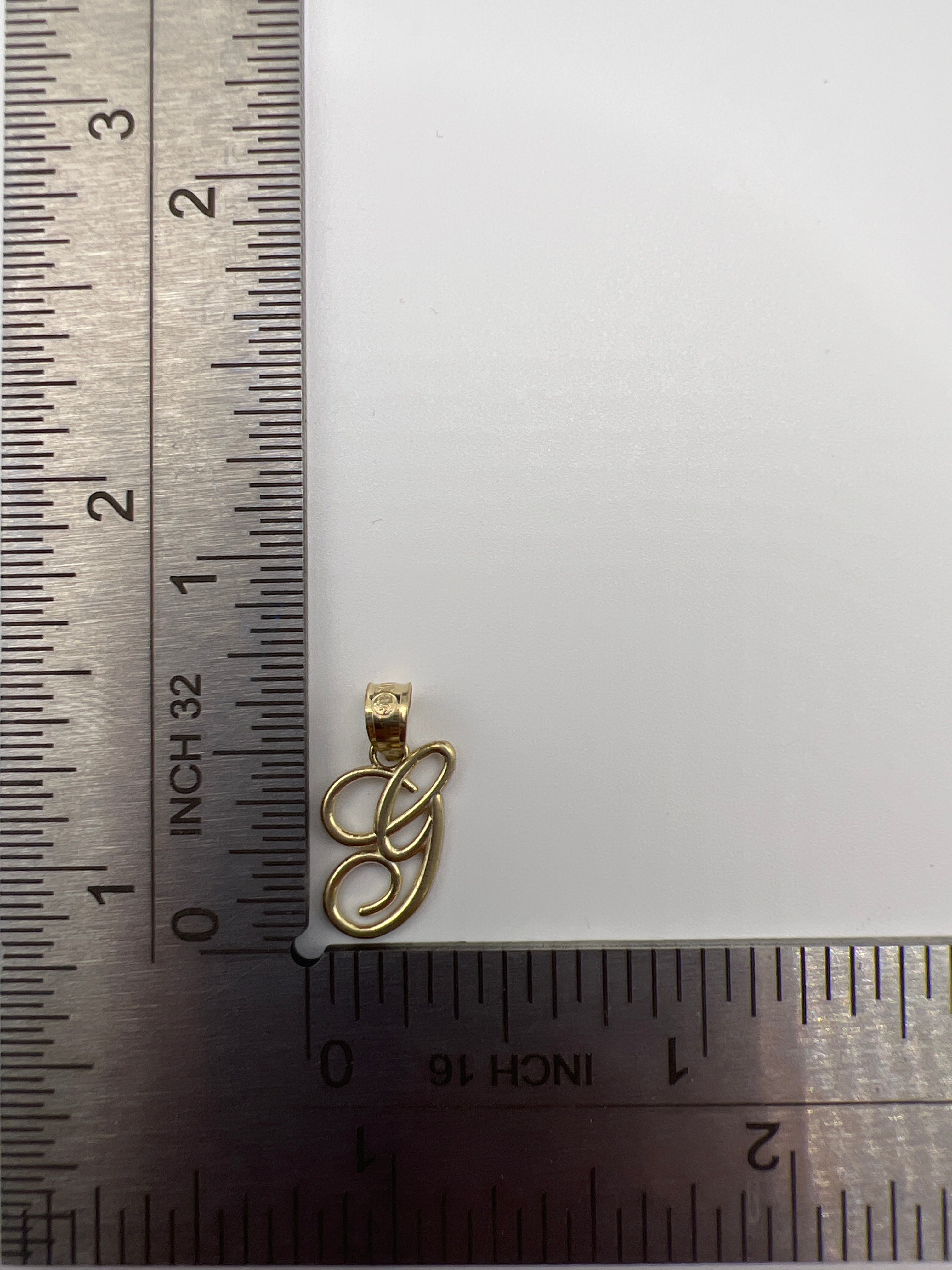 10K Yellow Gold Initial G Pendant – Personalized Letter Necklace Charm