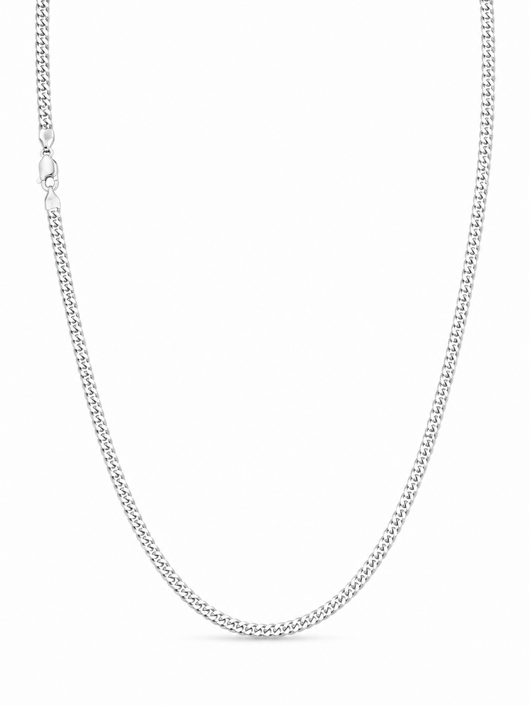Solid 925 Sterling Silver Miami Cuban Link Chain – 3mm 24 Inch Classic Cuban Necklace