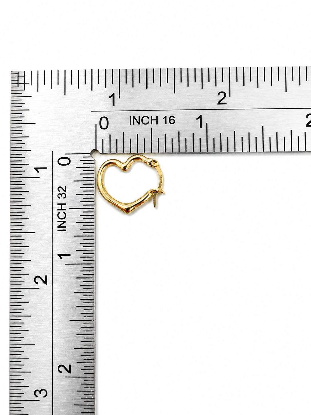 10K Yellow Gold Heart Hoop Earrings | Heart-Shaped Yellow Gold Hoops