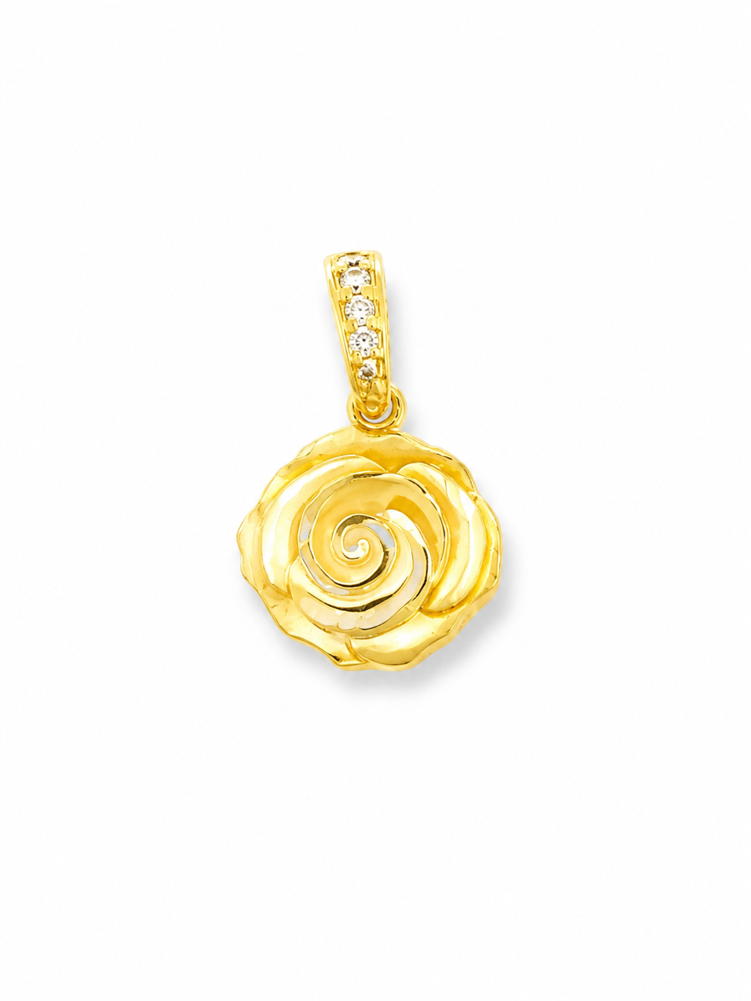 10K Yellow Gold Flower Pendant – Elegant Floral Necklace Charm