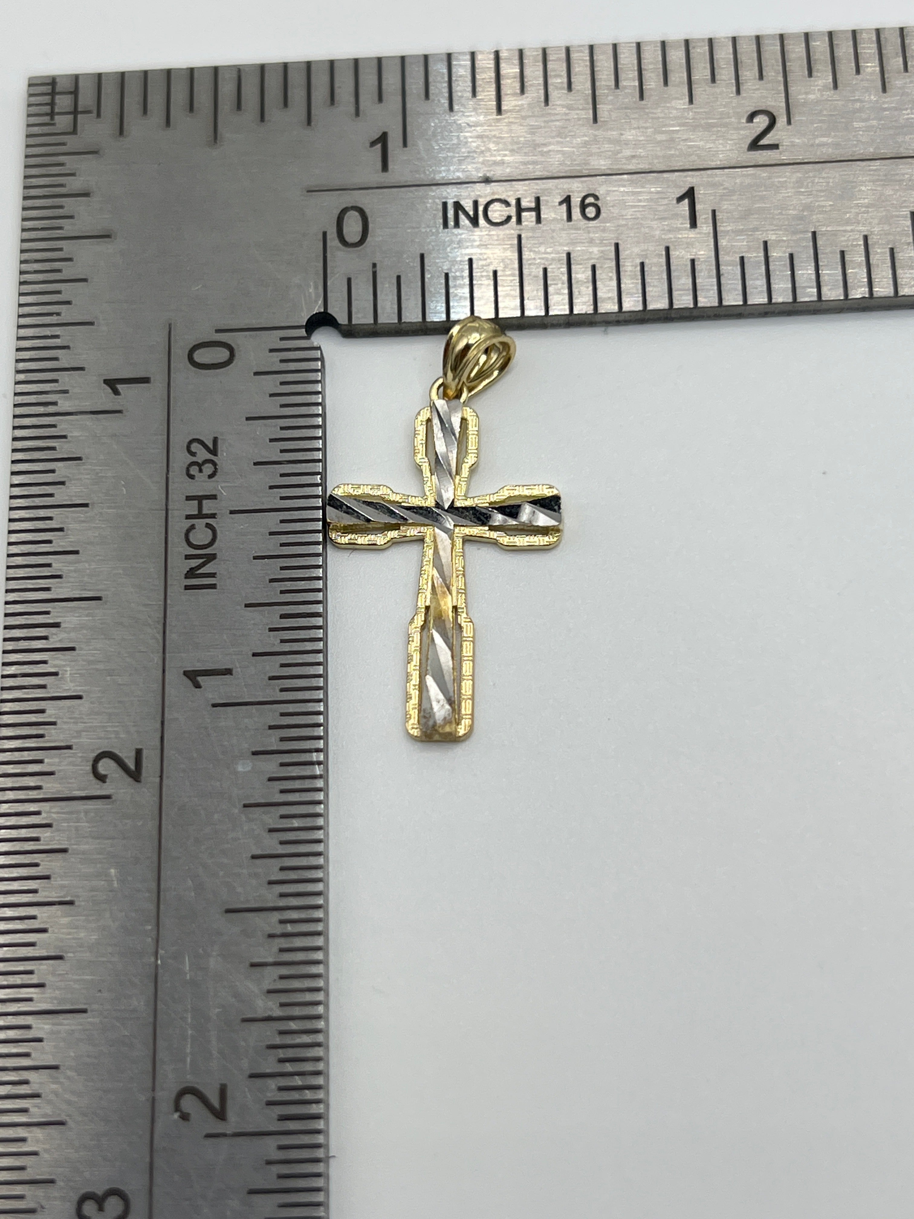 10K Yellow Gold Cross Pendant – Classic Faith Religious Necklace Charm