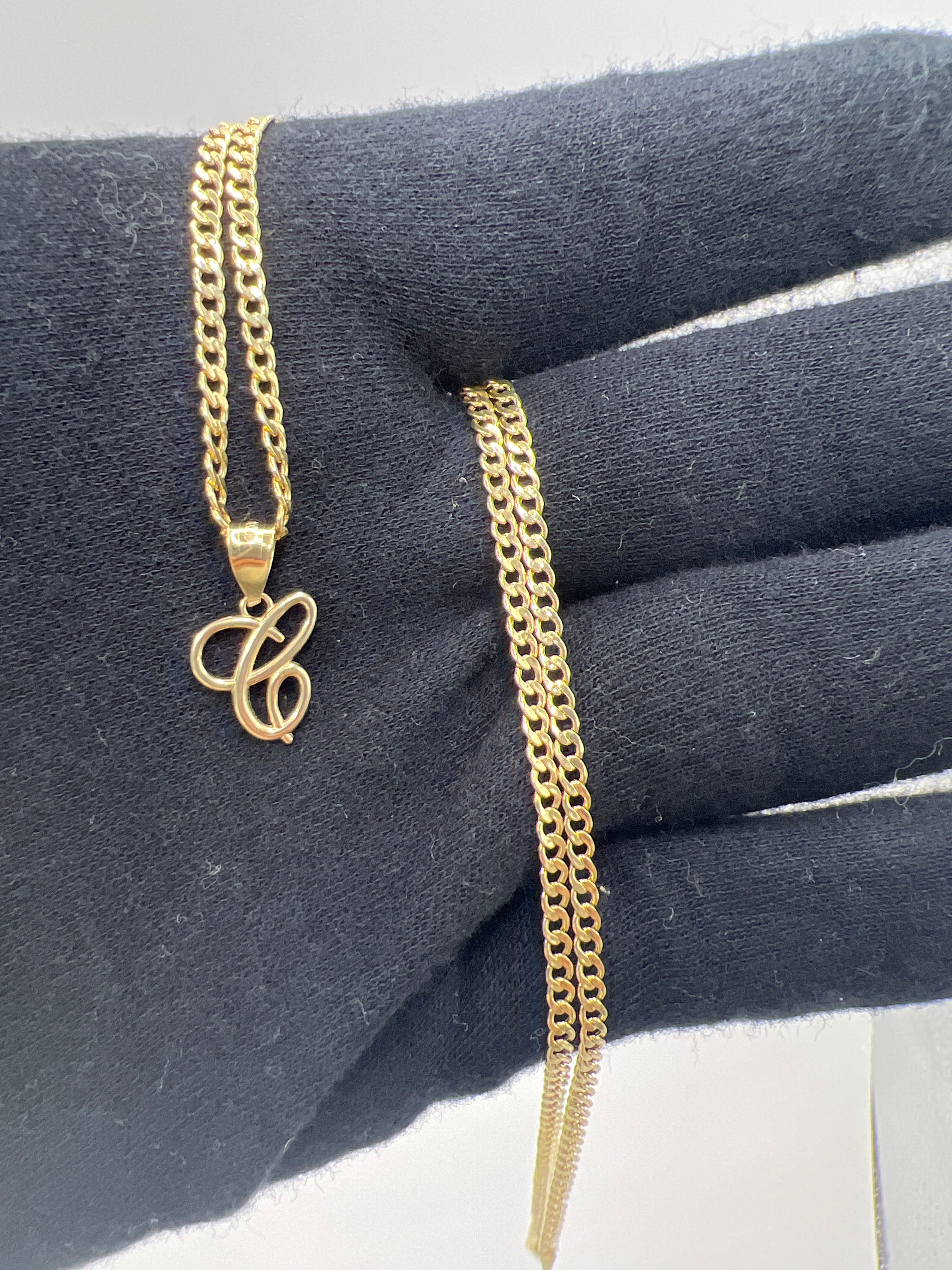 10K Yellow Gold Initial E Pendant – Personalized Letter Necklace Charm
