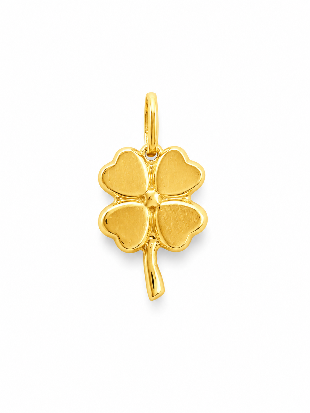 10K Yellow Gold Three-Leaf Clover Pendant – Polished Lucky Charm