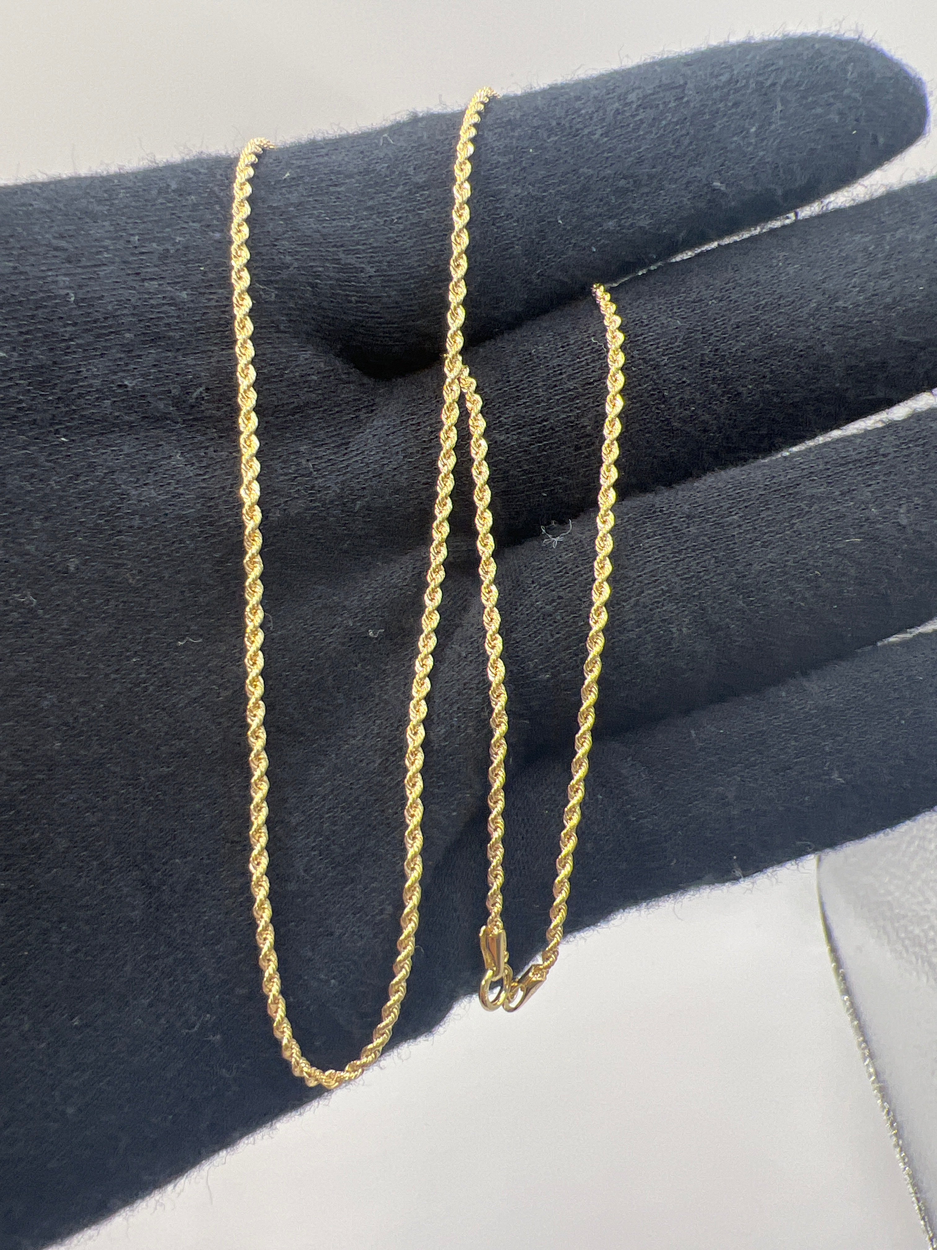 10K Yellow Gold Rope Chain 18” – 1.5mm Classic Twisted Necklace Jewelry