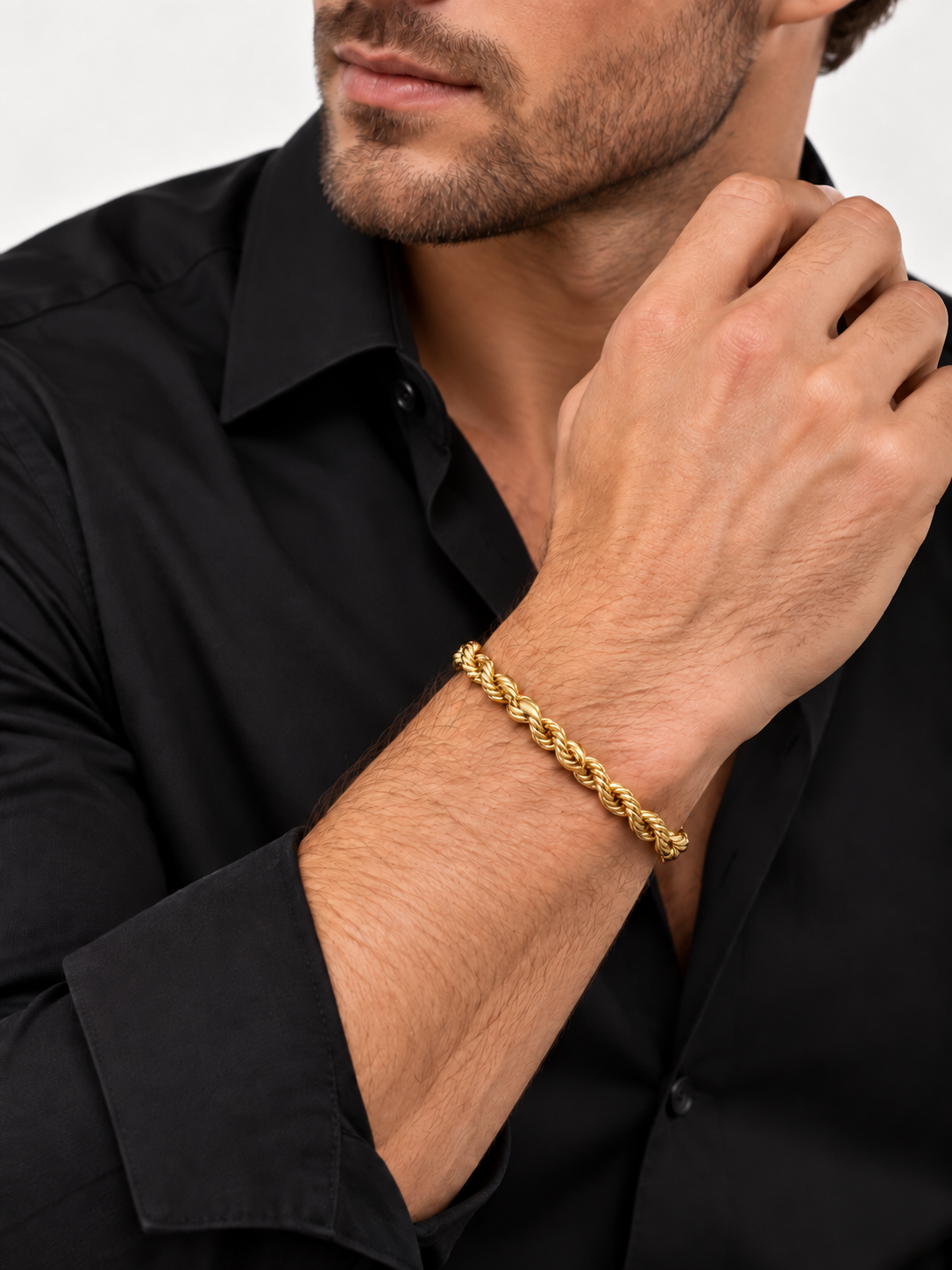 10K Yellow Gold Rope Bracelet, 5mm – Size “8” Hollow