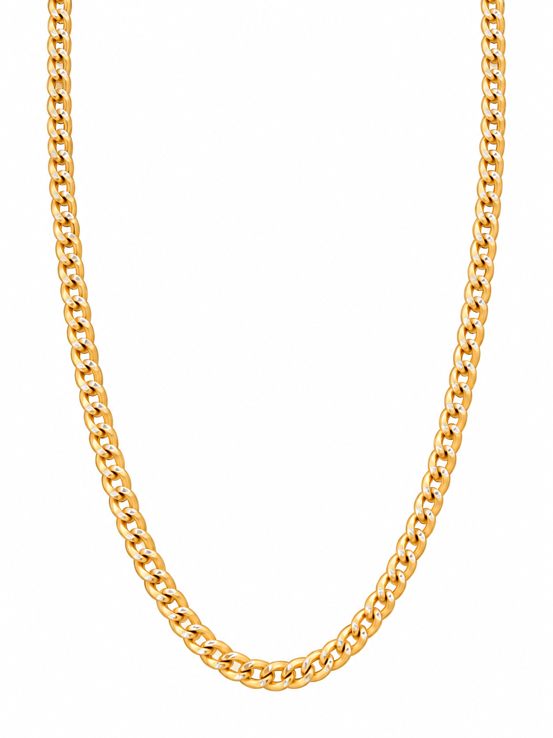 10K Yellow Gold Diamond-Cut Cuban Chain 16 Inches 3.5 mm