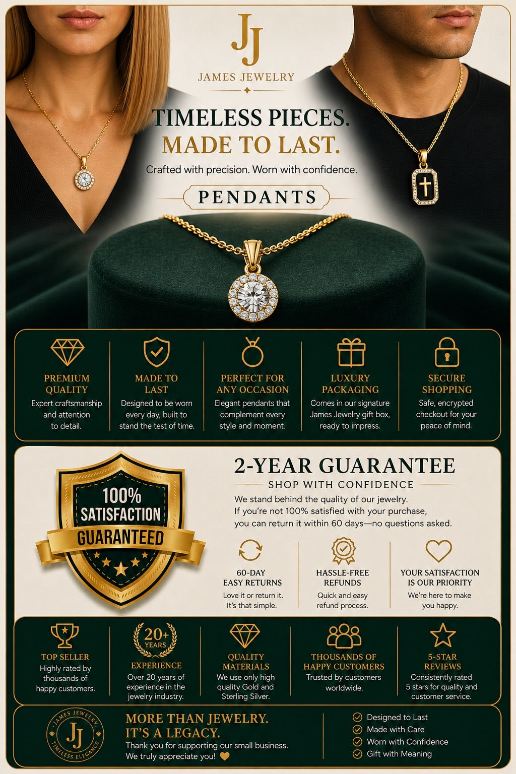 10K Yellow Gold Initial D Pendant – Personalized Letter Necklace Charm