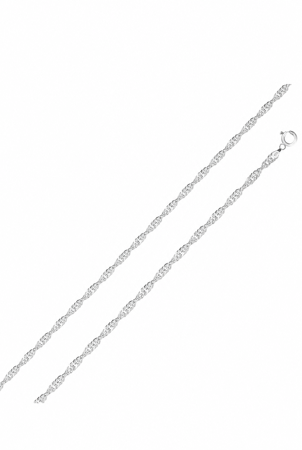 925 Sterling Silver Singapore Chain – 2mm 20 Inch High Polish Necklace