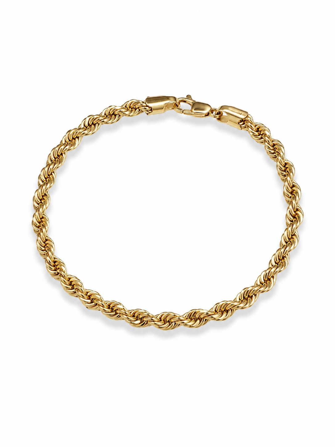 10K Yellow Gold Hollow Rope Size “8” Bracelet 4mm