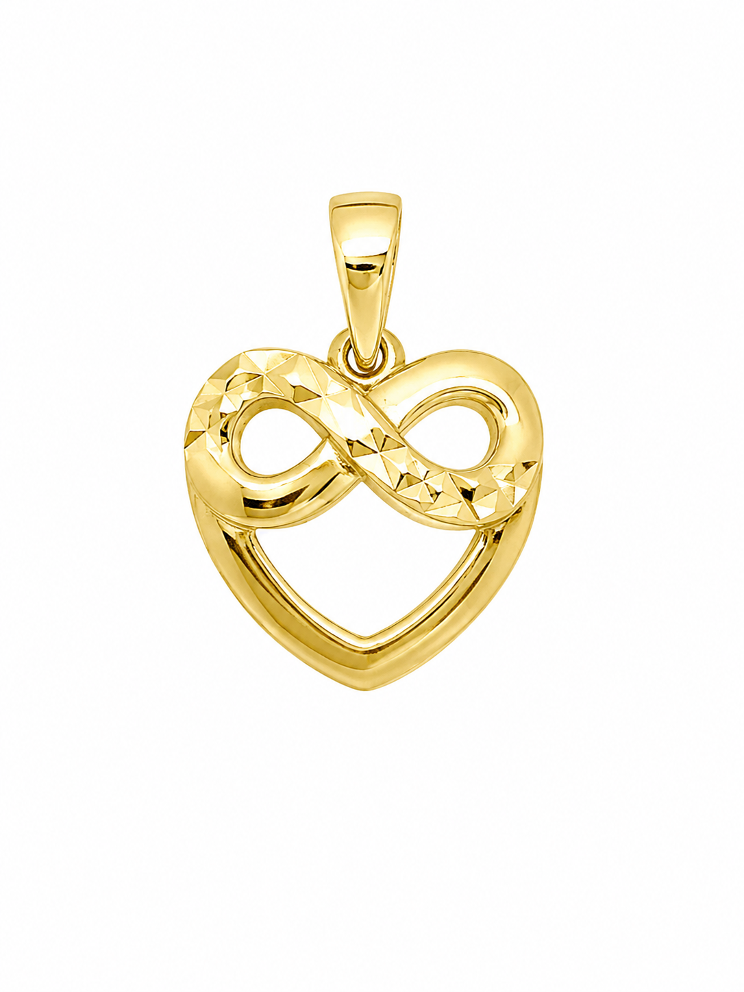 10K Yellow Gold Infinity Heart Pendant
