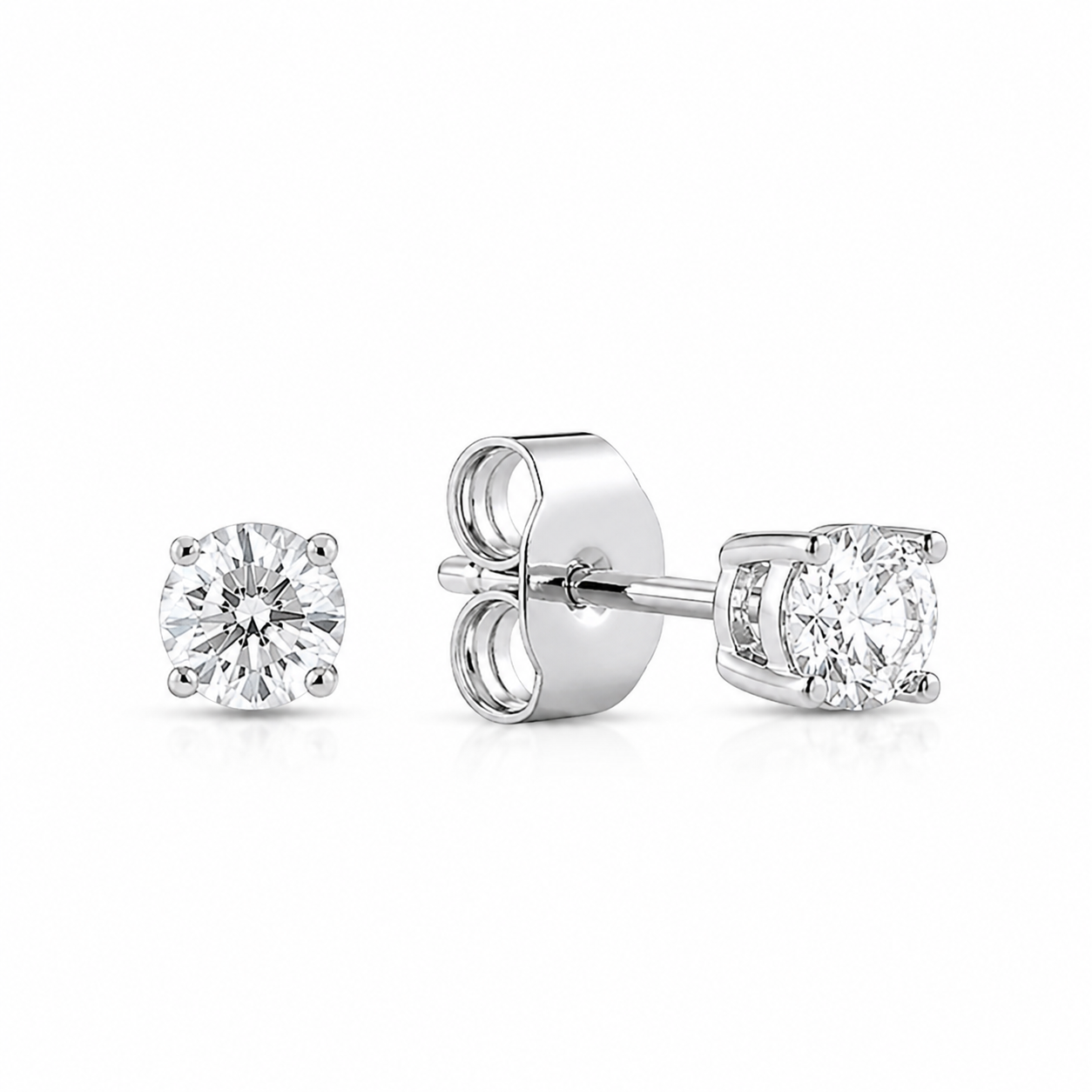 925 Sterling Silver 2mm Lab Grown Diamond Stud Earrings – 0.03 CT | D Color | VVS1