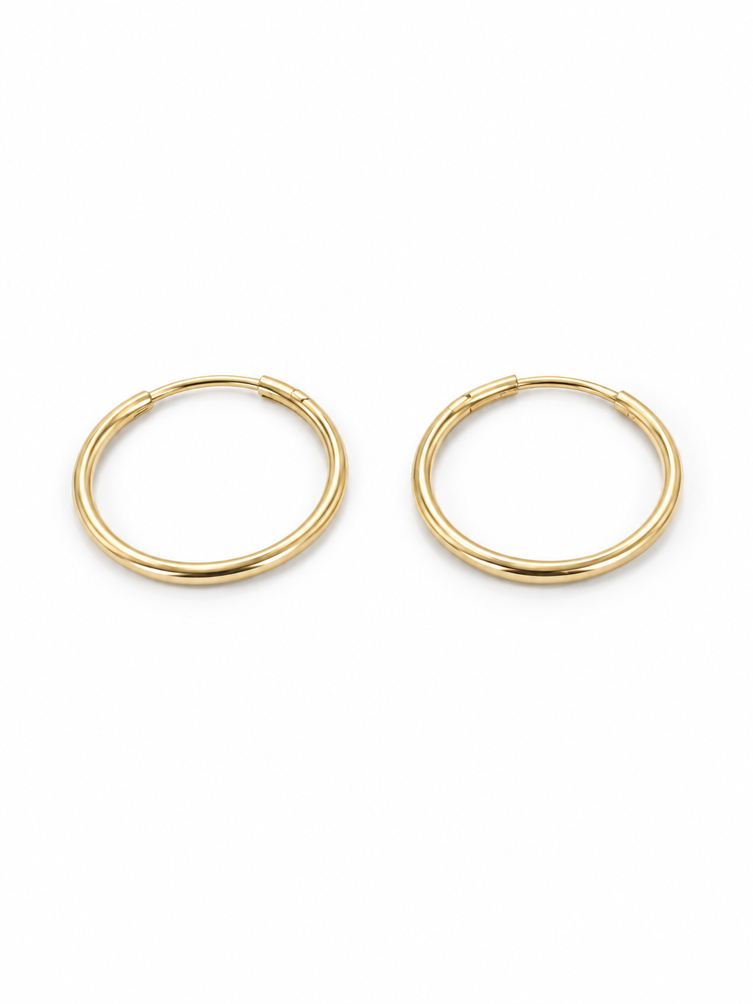 10K Yellow Gold Hoop Earrings – 1mm Thickness