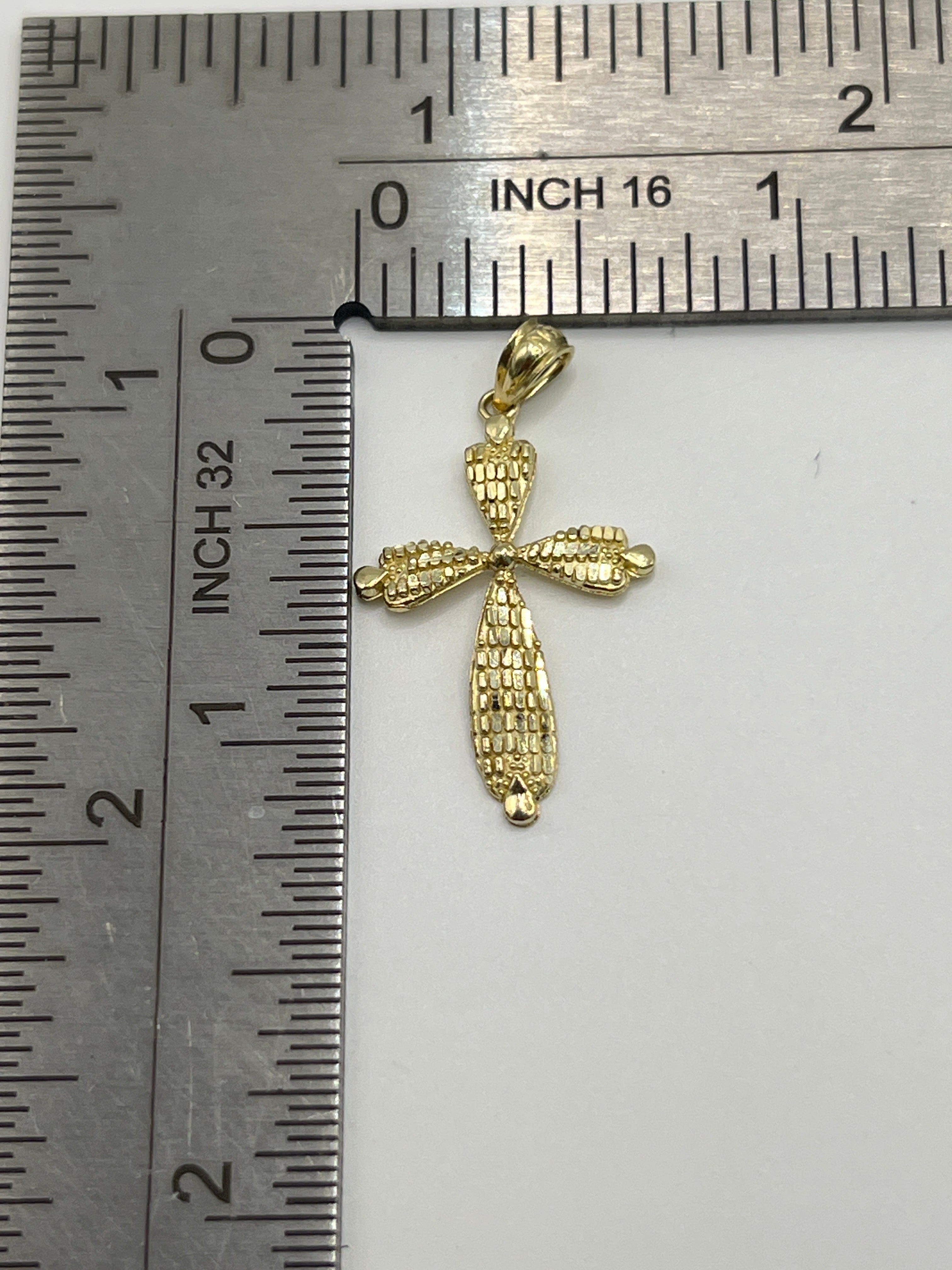 10K Yellow Gold Cross Pendant – Classic Faith Religious Necklace Charm