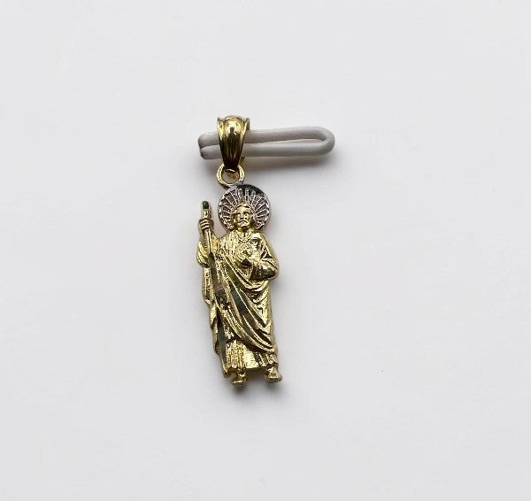 10K Yellow Gold St. Jude Pendant – Elegant Religious Medal Charm