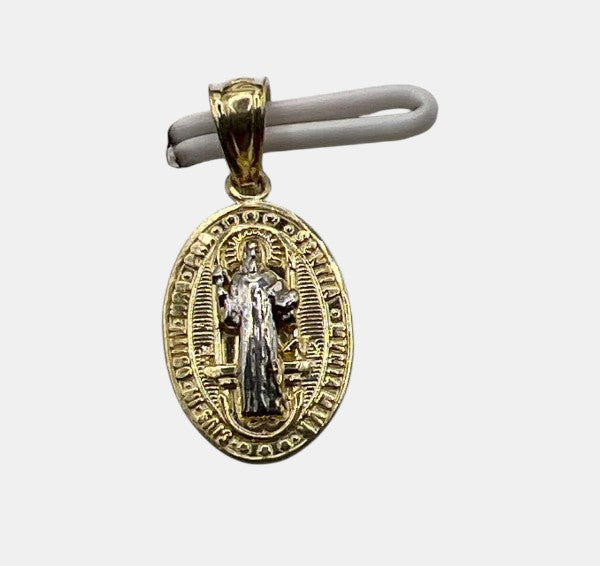 10K Yellow Gold St. Benedict Pendant – Religious Protection Medal Charm