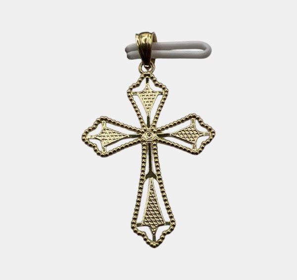 10K Yellow Gold Cross Pendant – Classic Faith Religious Necklace Charm