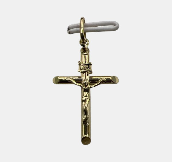 10K Yellow Gold Cross Pendant – Classic Religious Faith Necklace Charm