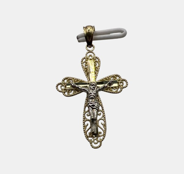 10K Yellow Gold Cross Pendant – Classic Religious Faith Necklace Charm