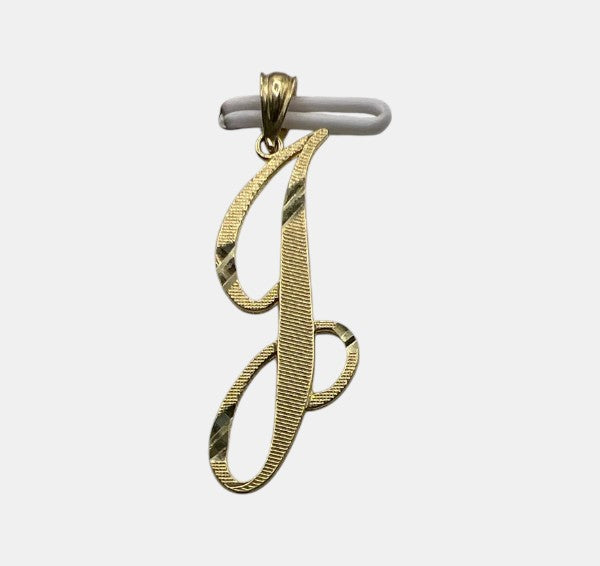 10K Yellow Gold Initial J Pendant – Personalized Letter Necklace Charm