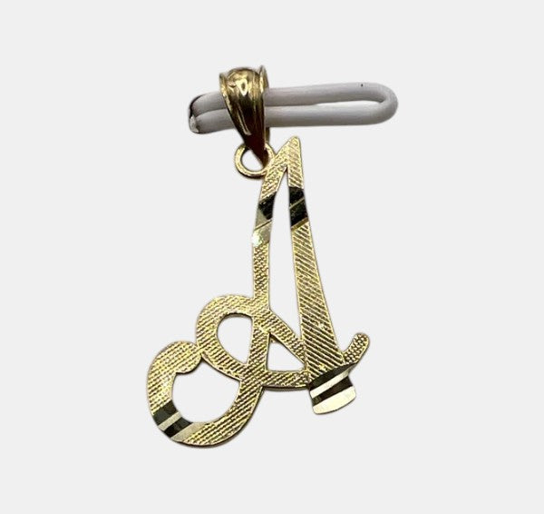 10K Yellow Gold Initial A Pendant – Personalized Letter Necklace Charm