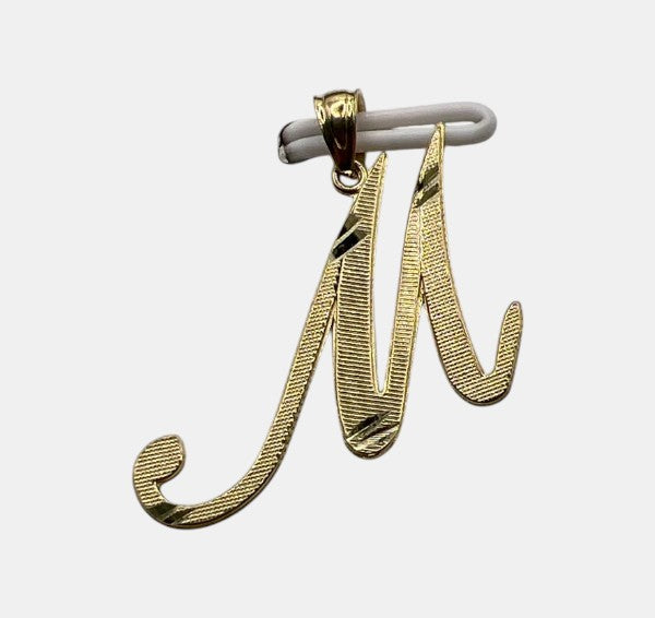 10K Yellow Gold Initial M Pendant – Personalized Letter Necklace Charm
