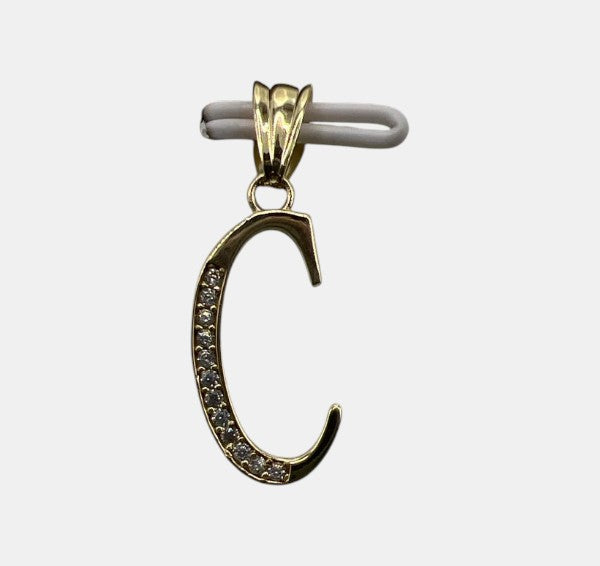 10K Yellow Gold Initial C Pendant – Personalized Letter Necklace Charm