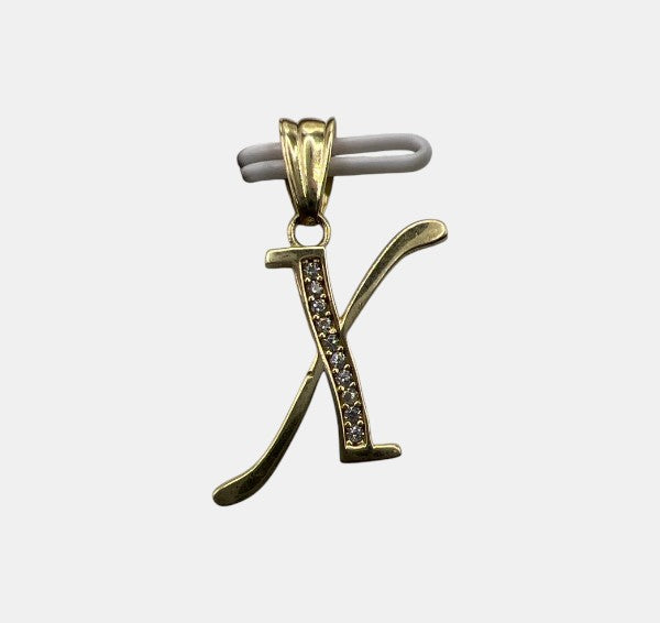 10K Yellow Gold Initial X Pendant – Personalized Letter Necklace Charm