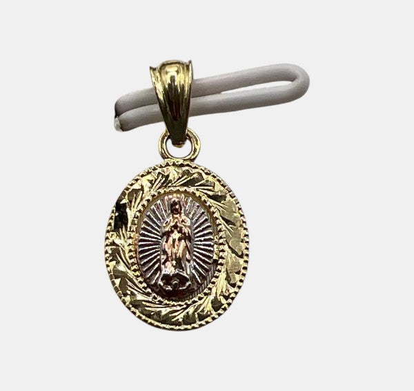 10K Yellow Gold Our Lady of Guadalupe Pendant – Religious Medal Charm