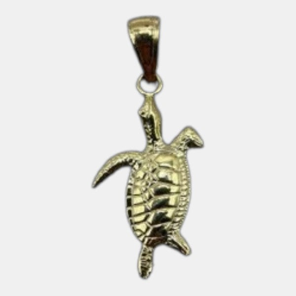 10K Yellow Gold Turtle Pendant – Elegant Sea Turtle Gold Necklace Charm